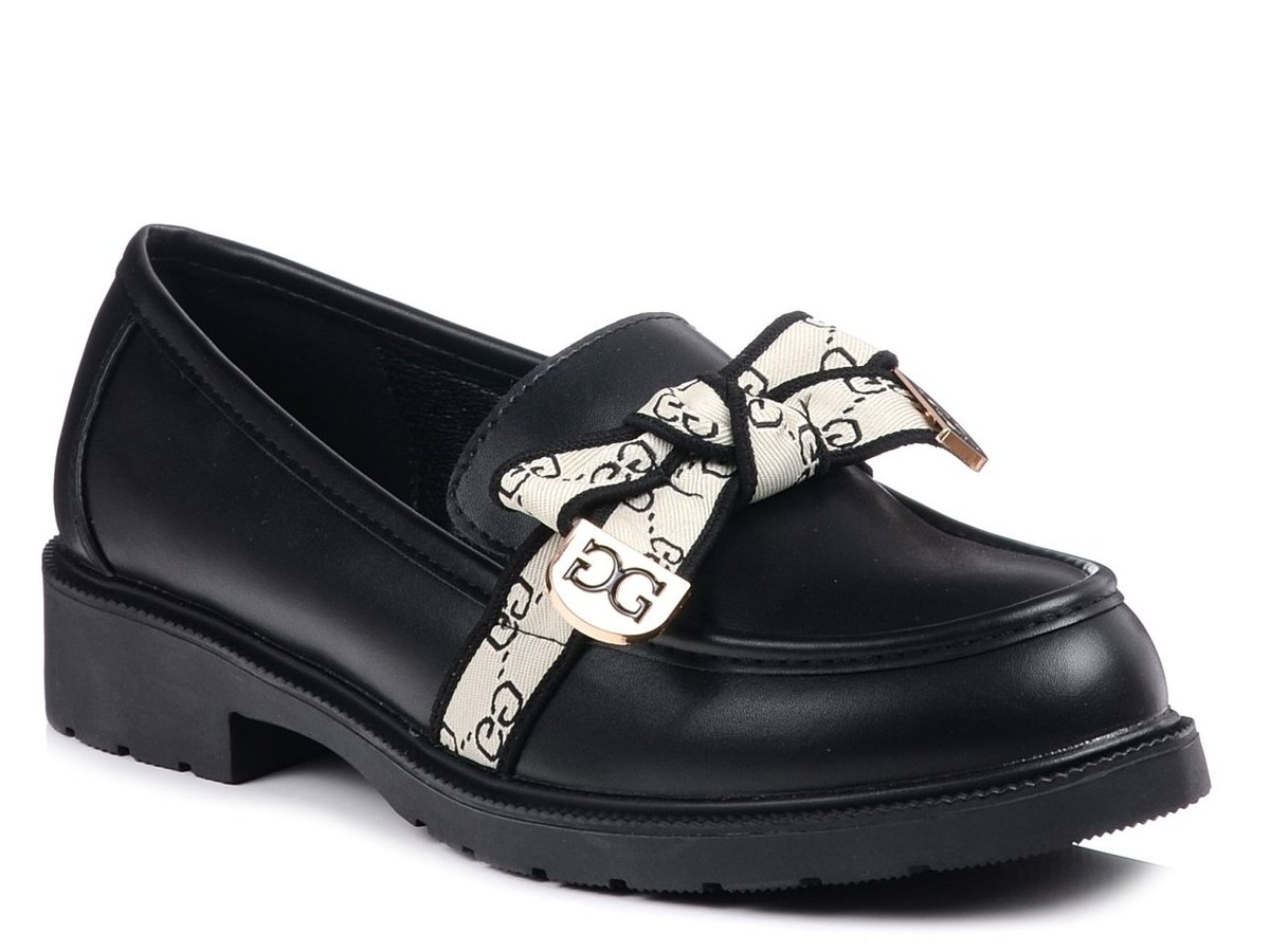 Półbuty damskie czarne eko skóra S.Barski HY330-40