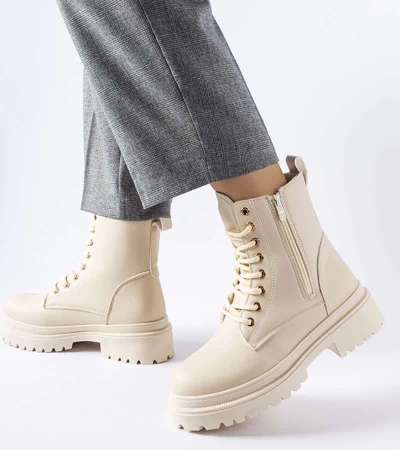 Beżowe ocieplane trapery Ali-39