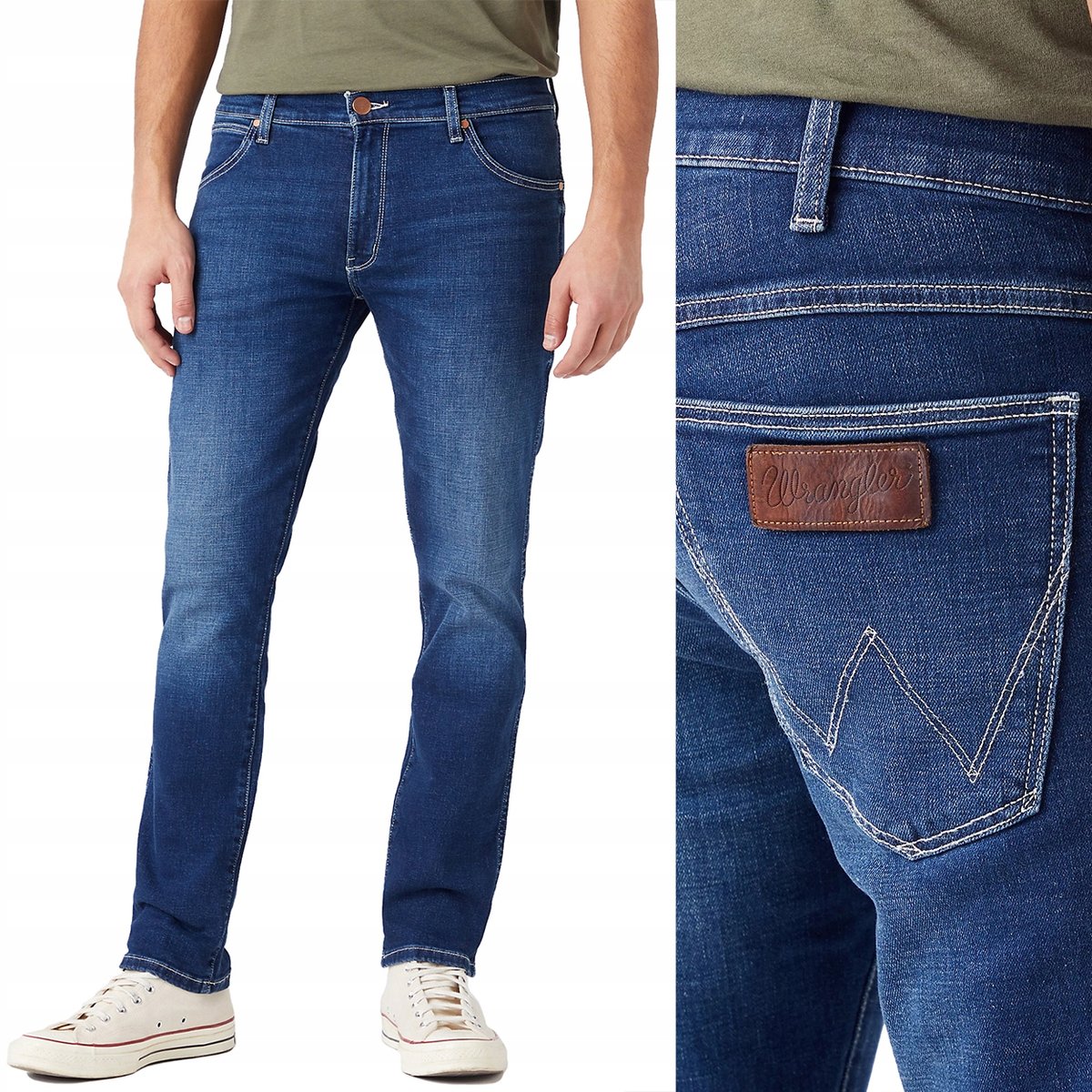 Wrangler LARSTON SLIM TAPERED For Real ZWĘŻANE CIEMNY DżINS W31 L32