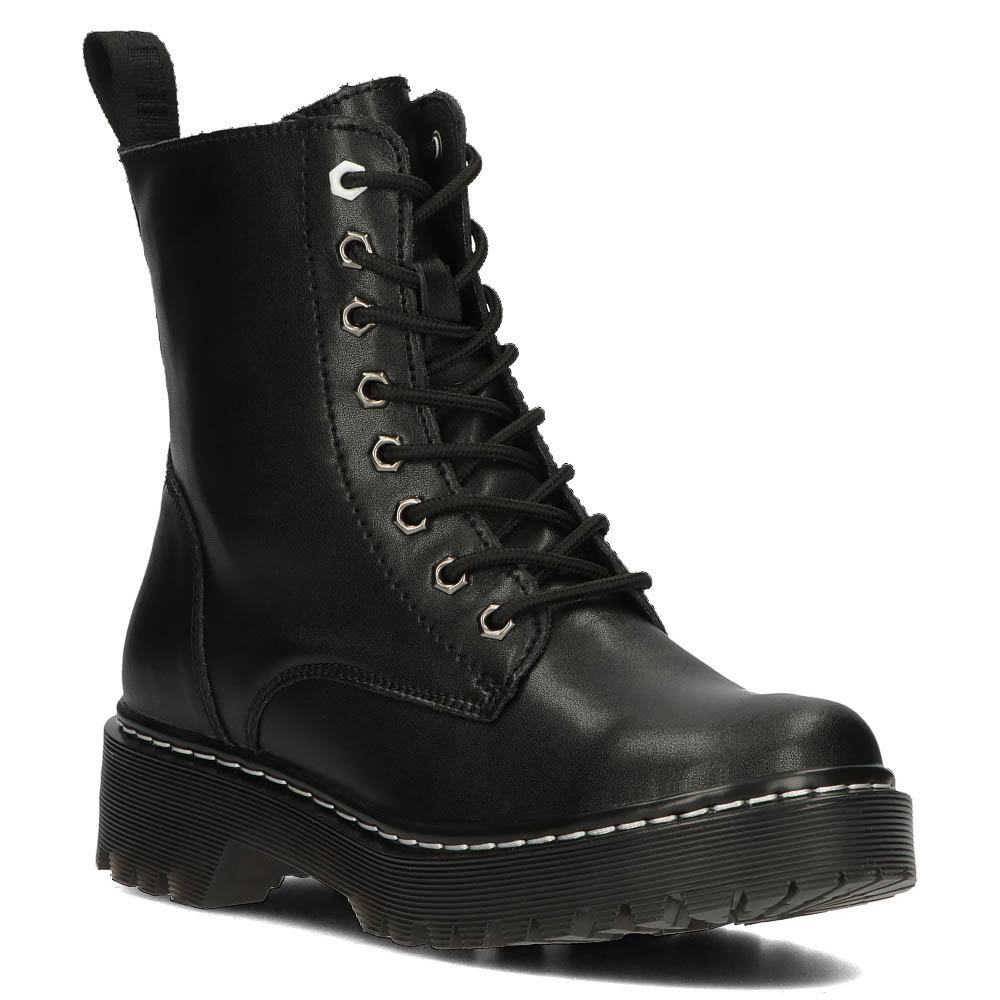 Buty glany botki damskie Filippo GL438 skórzane ocieplane wysokie-36