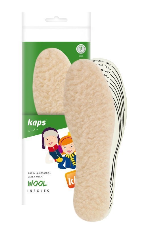 Wkładki do butów dziecięce zimowe wełniane do wycinania Kaps Wool-19/34