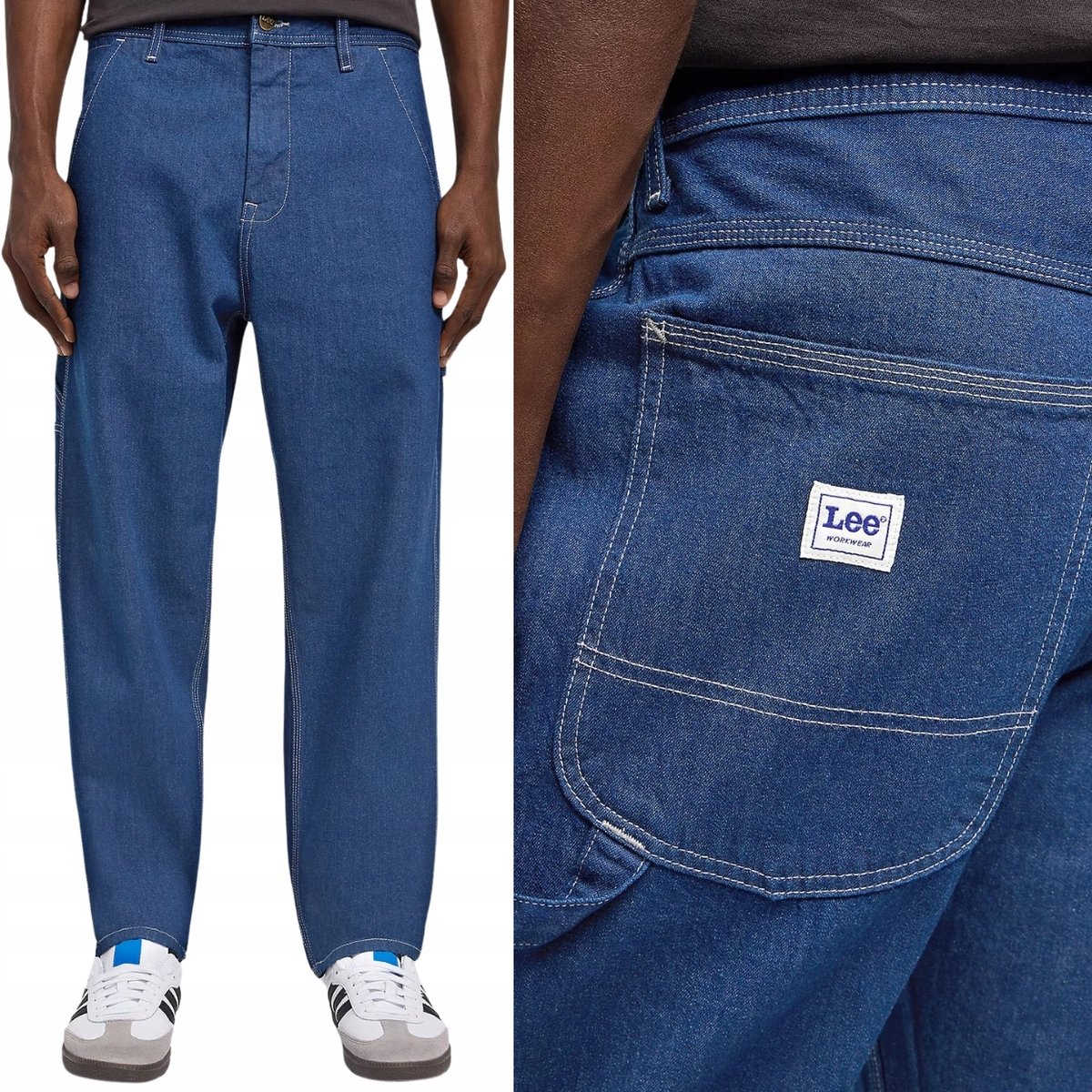 Lee CARPENTER RELAXED Mid Shade WORKWEAR LUŹNE DżINS BEZ STRECZU W33 L34