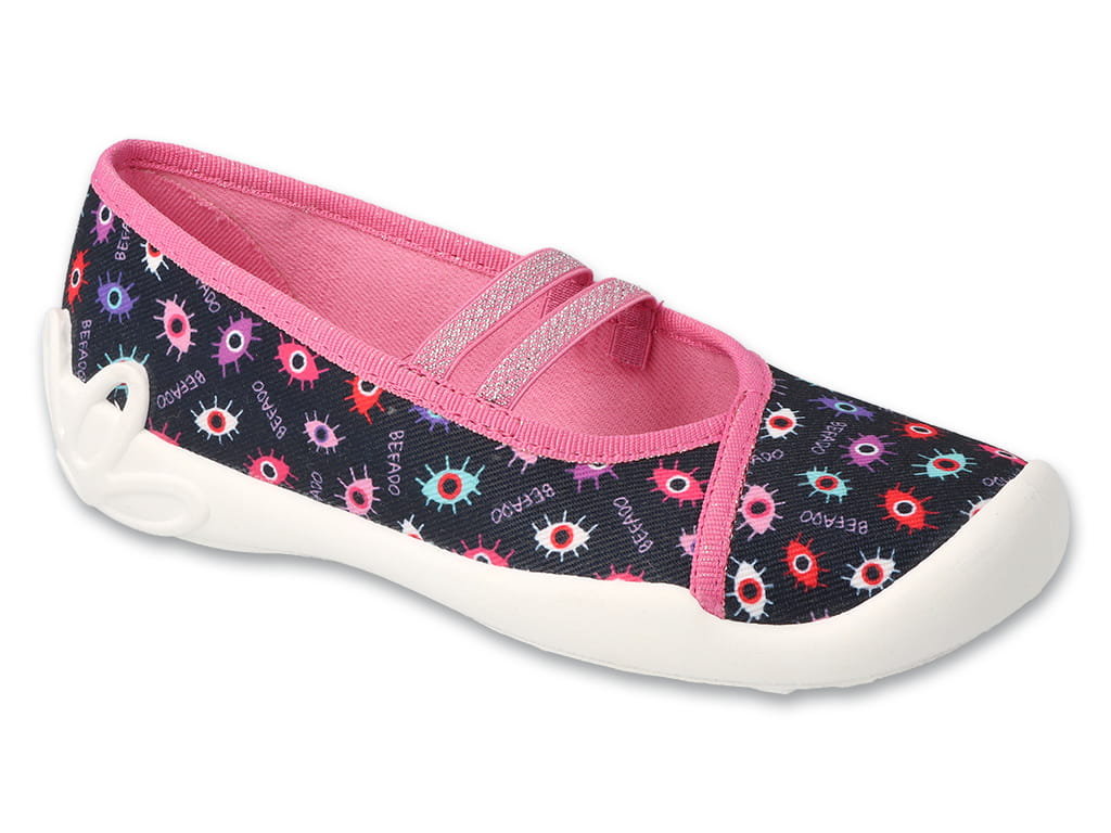 Kapcie baleriny dziecięce dziewczęce domowe na gumki Befado 116Y321-32