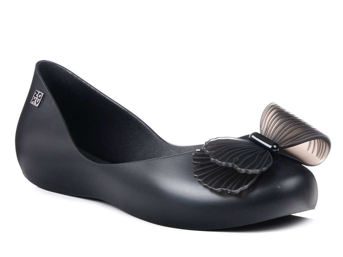 Buty damskie baleriny gumowe czarne z kokardką pachnące Zaxy NN285019-35-36
