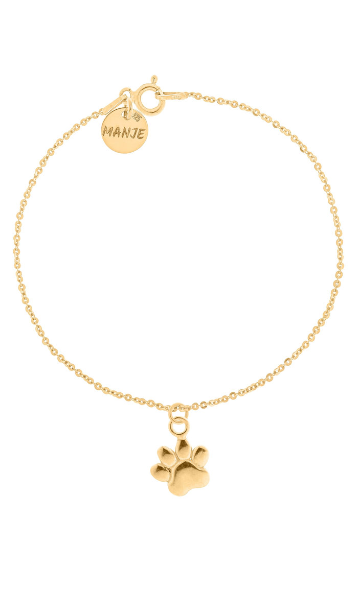 Pozłacana bransoletka z łapą psa