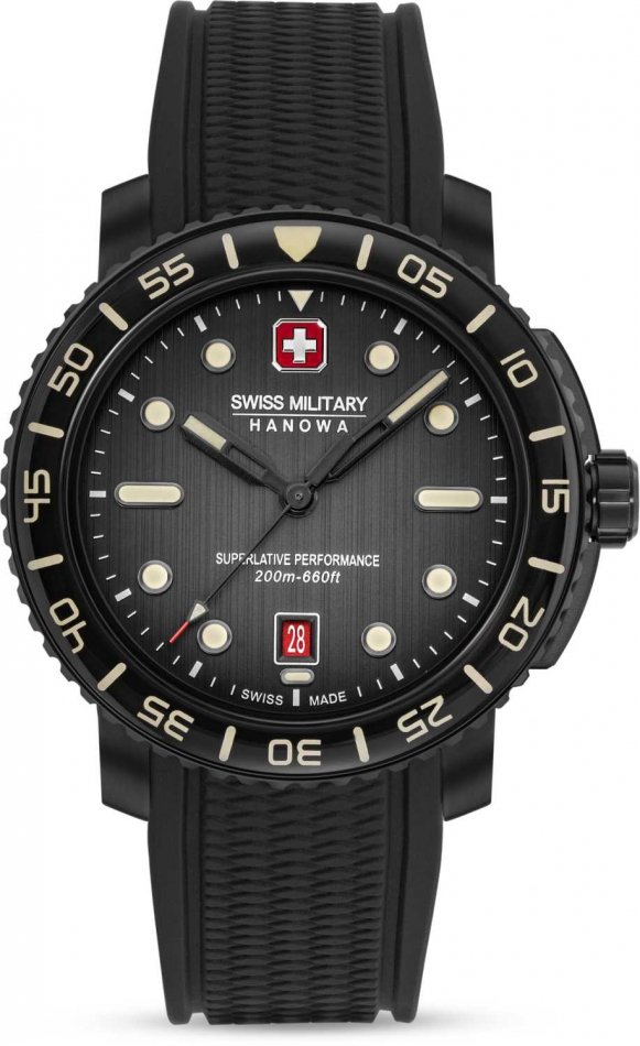 Zestaw męski SWISS MILITARY SMWGN0001730 czarny sportowy do nurkowania