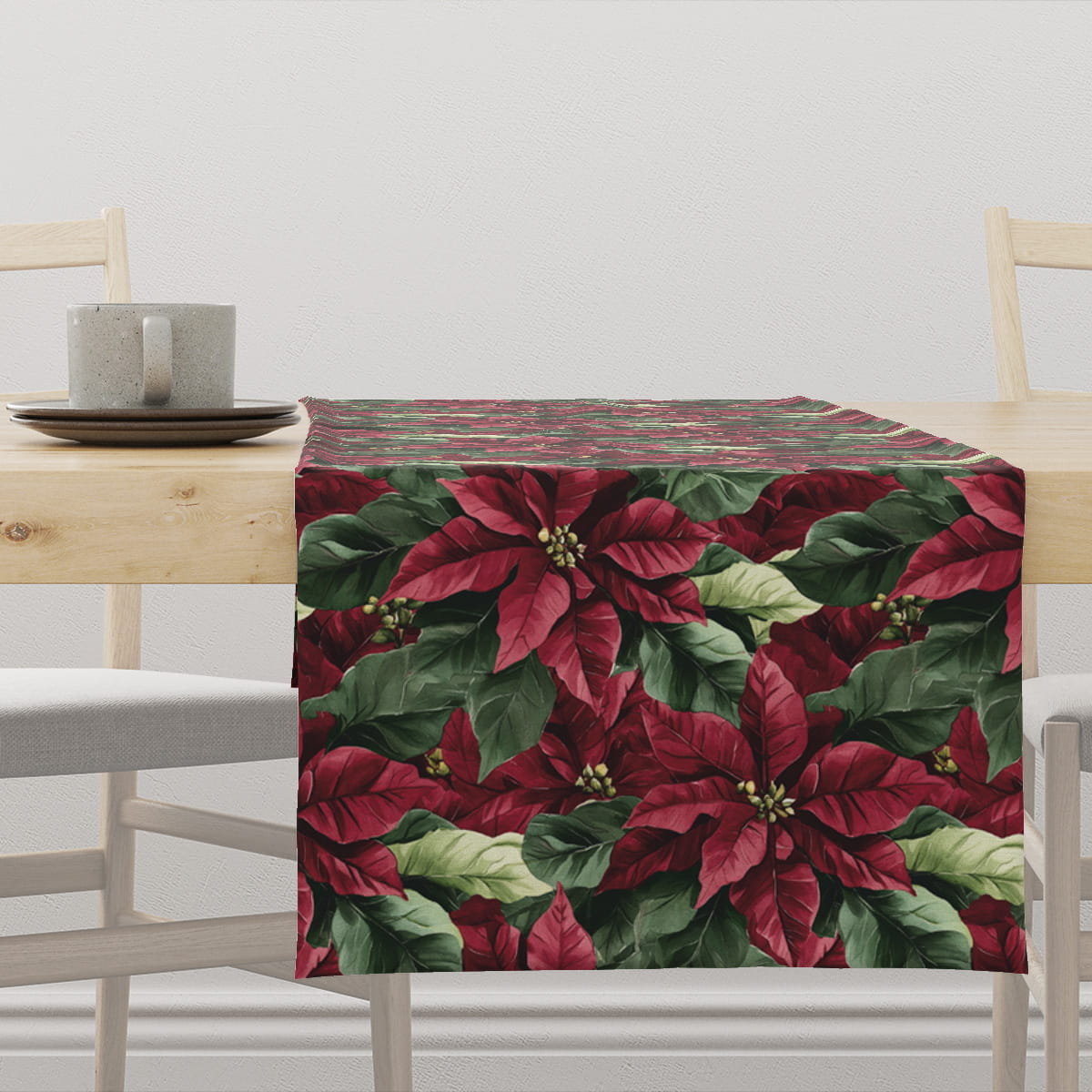Bieżnik WINTER wzór BN80 | Gwiazda betlejemska 40 x 260 cm