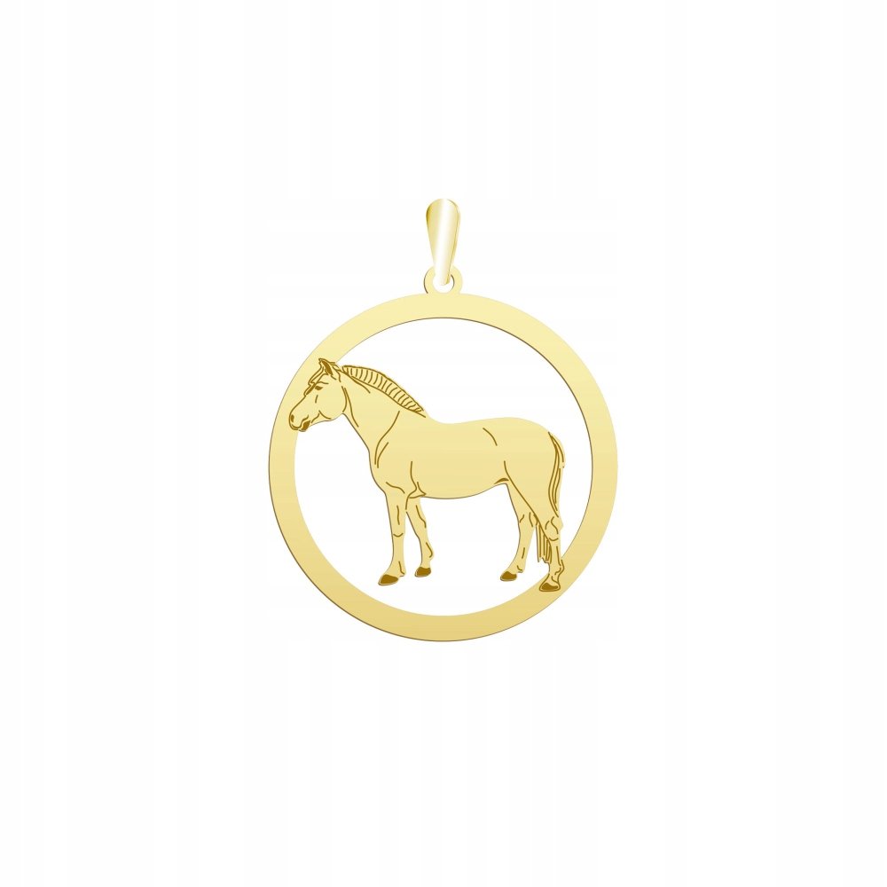 Zawieszka Złota z Koniem Fiordzkim 925 Prezent Kobieta Biżuteria GRAWER