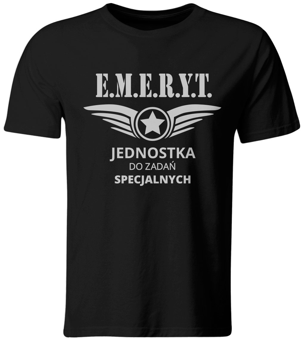 Koszulka Emeryt Jednostka do Zadań Specjalnych. Prezent dla Emeryta, roz. XL