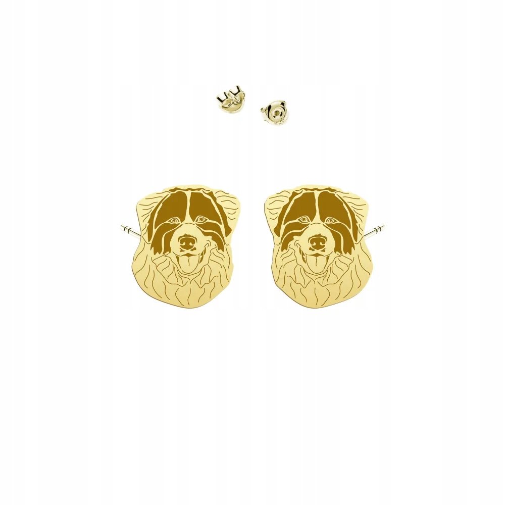 Kolczyki Złote Bośniacko-Chorwacki Pies Pasterski 925 Prezent DEDYKACJA