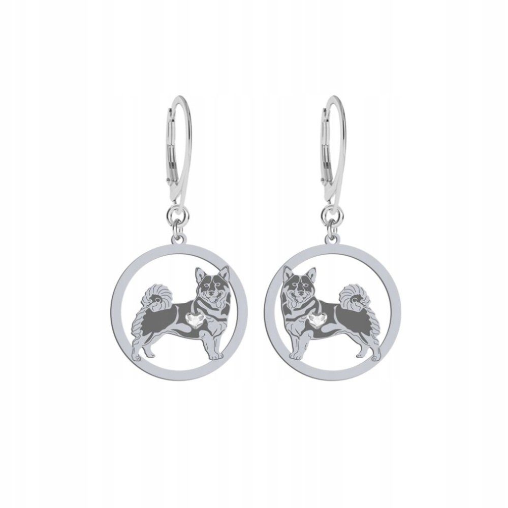 Kolczyki Srebrne z Swedish Vallhund 925 Kobieta Prezent Biżuteria GRAWER