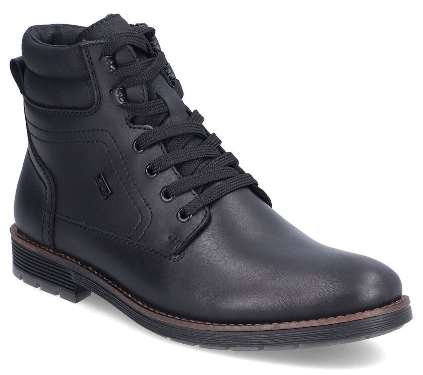 Buty męskie zimowe Rieker F4544-00 trzewiki ocieplane skórzane czarne -46