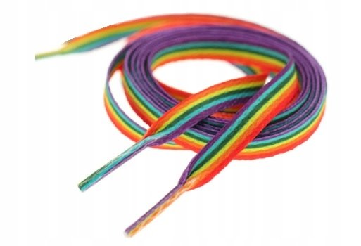 KOLOROWE SZNURÓWKI, SZNUROWADŁA DO BUTÓW TĘCZA, LGBT 160 CM