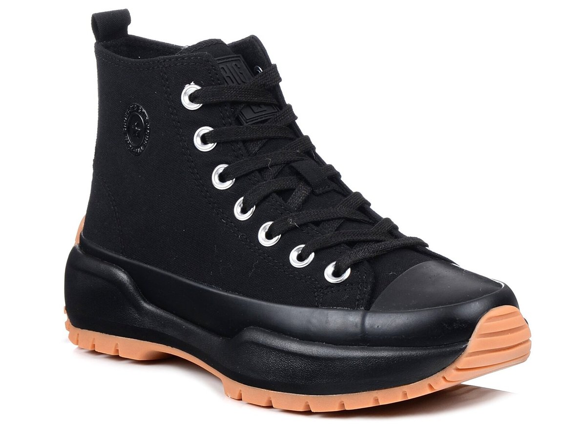 Trampki damskie czarne Big Star NN274158 wysokie na platformie-37