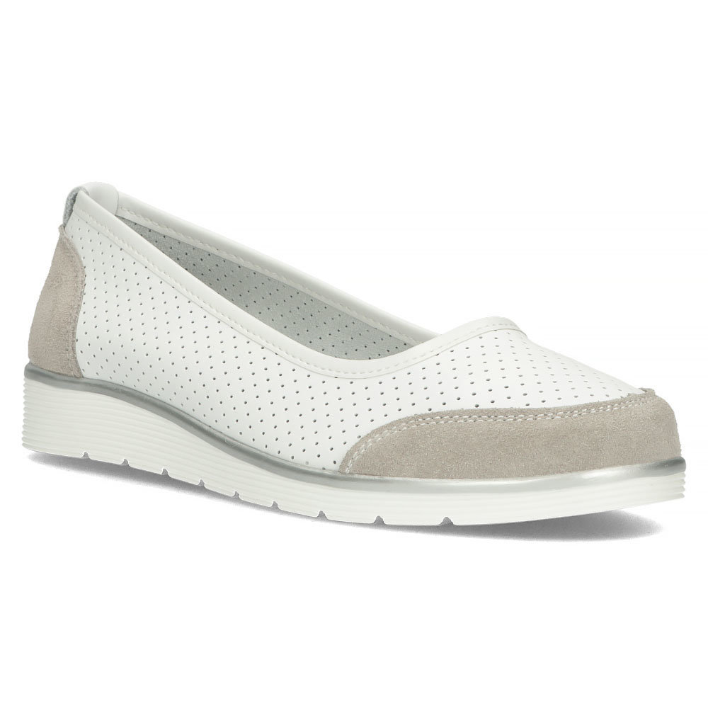 Buty baleriny damskie skórzane Filippo DP4524 białe-37