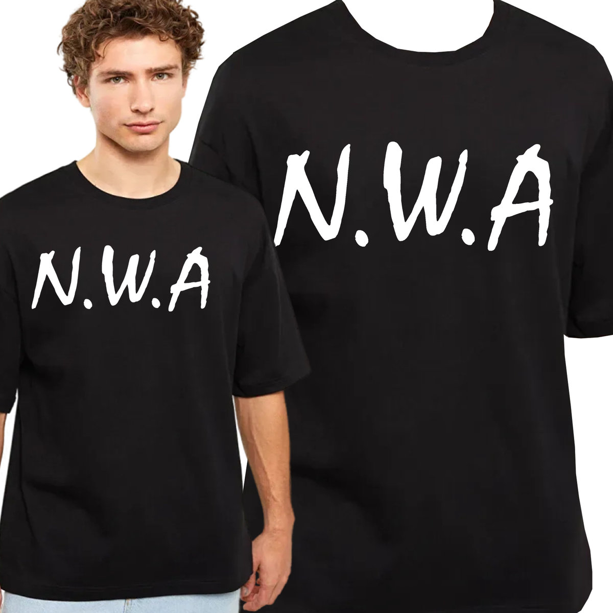 T-Shirt KOSZULKA N.W.A STRAIGHT OUTTA RAP NWA BAWEŁNA M 0846 CZARNA