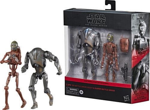 Zestaw 2 figurek Star Wars: Atak klonów Black Series - C-3PO (B1 Battle Droid Body) & Super Battle Droid