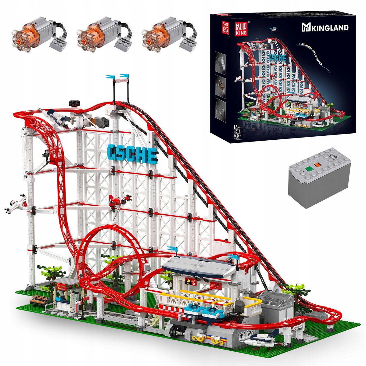 Klocki Mould King 11014 Elektryczny Roller Coaster ZESTAW Park Rozrywki