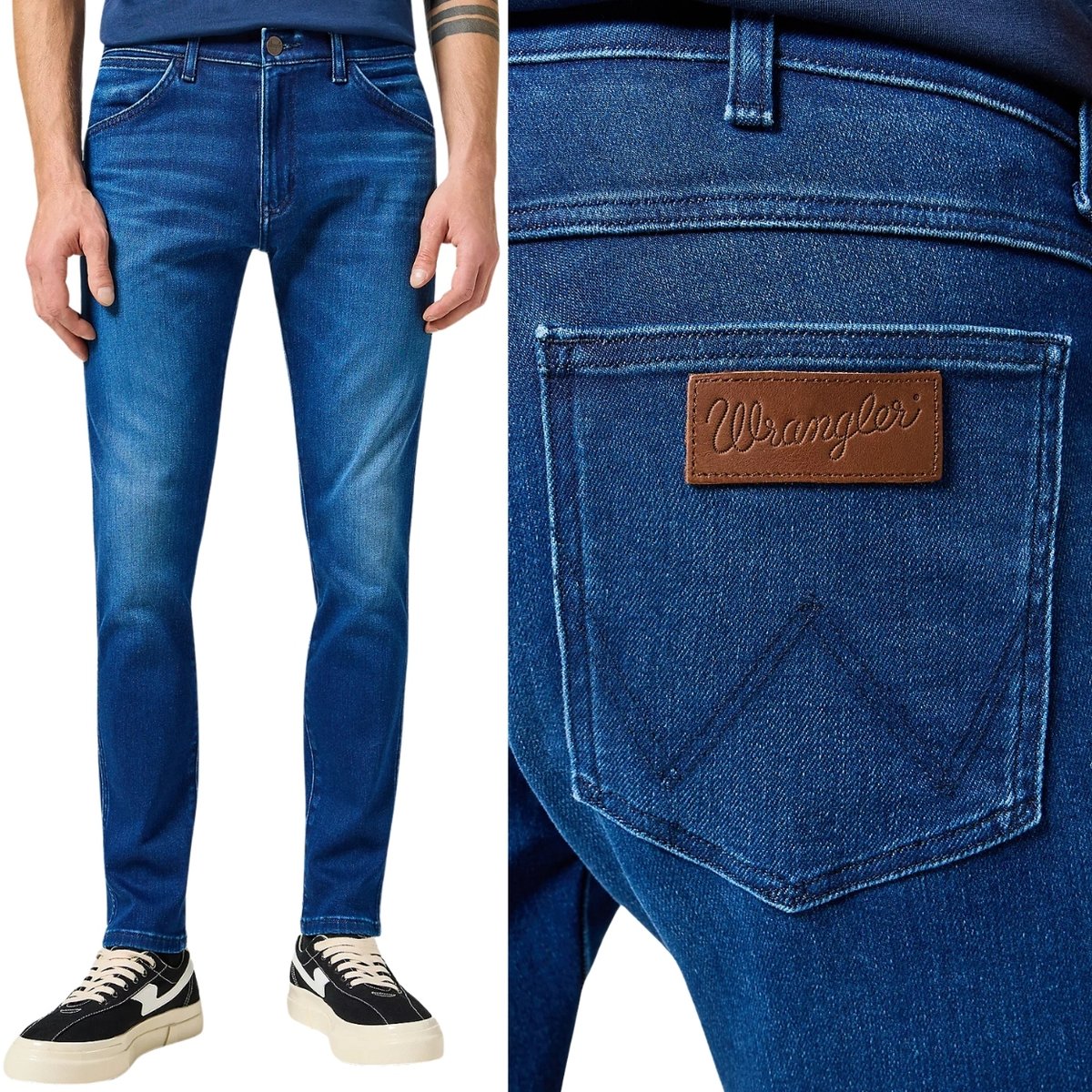 Wrangler BRYSON Blue Jam FREE TO STRETCH RURKI CIEMNY DżINS W32 L34