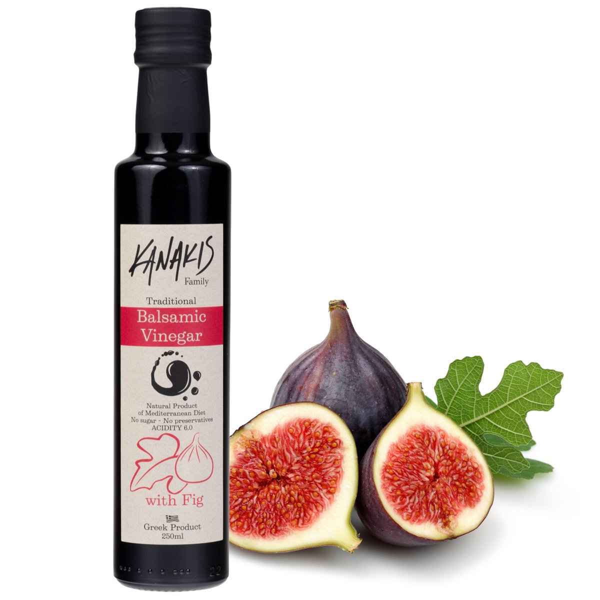Ocet Balsamiczny Z FIGĄ 250 mL Produkt Grecki Owocowy Idealny do Deserów