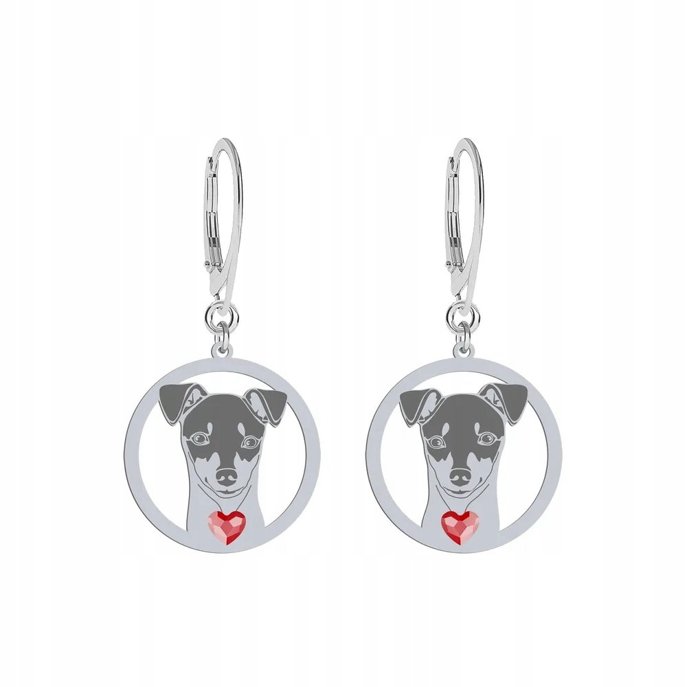 Kolczyki Srebrne z psem Terier Japoński 925 bigiel Biżuteria Kobieta GRAWER