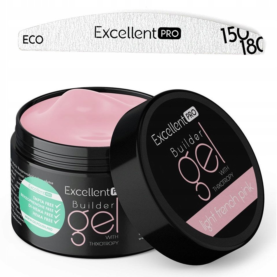 Żel jednofazowy LIGHT FRENCH PINK Thixotropy EXCELLENT PRO 50g + PILNIK
