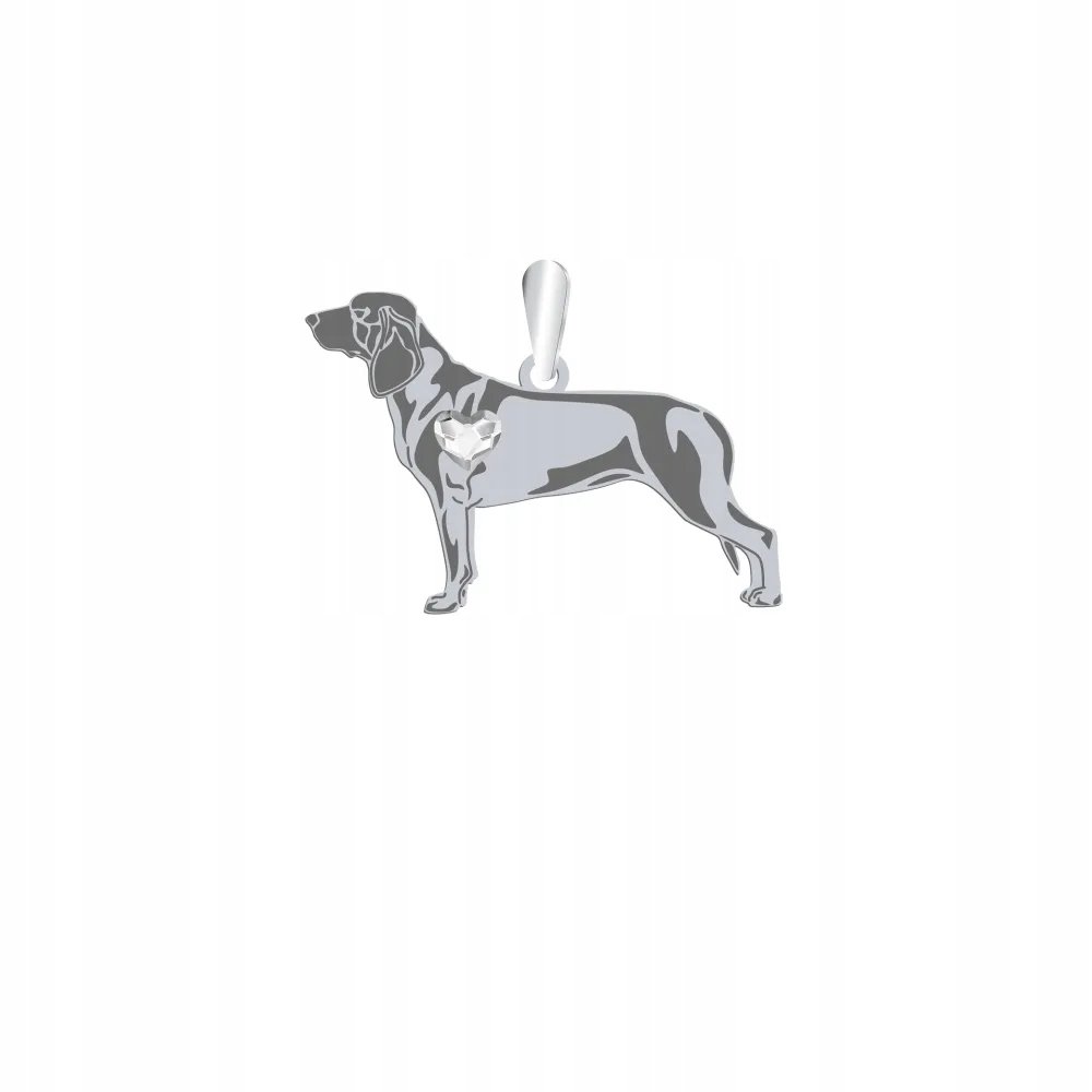 Zawieszka Srebrna z psem Posokowiec Bawarski 925 Biżuteria Prezent GRAWER