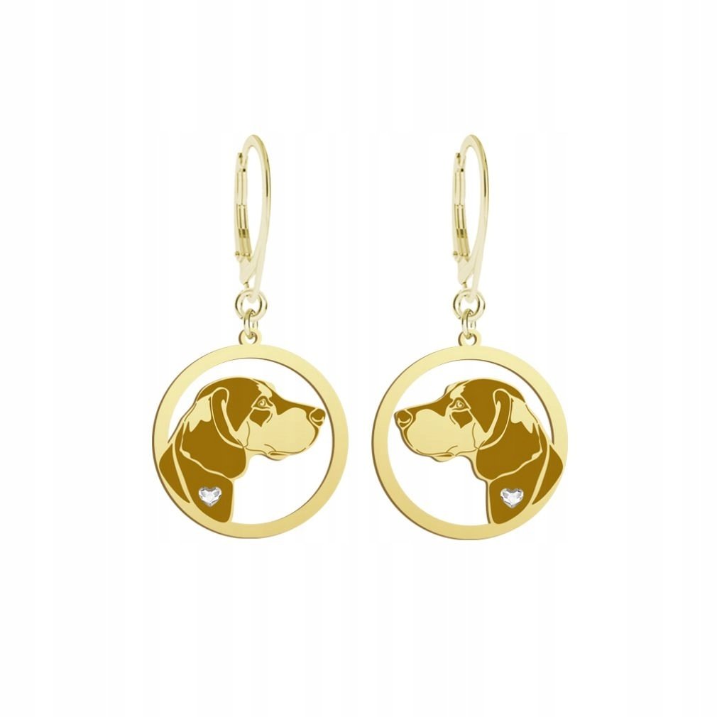 Kolczyki Złote z psem Posokowiec Hanowerski 925 Kobieta Biżuteria GRAWER