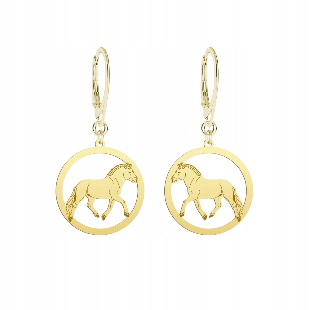 Kolczyki Złote Koń Fiordzki 925 Prezent Biżuteria Kobieta Prezent GRAWER