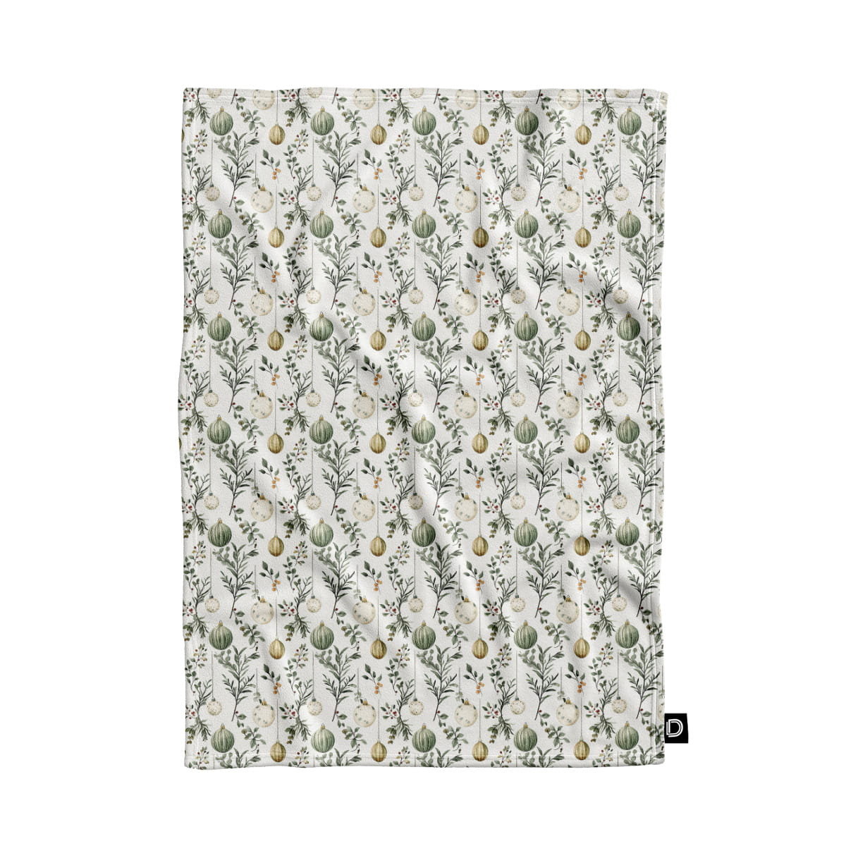 Koc pluszowy WINTER wzór BN82 | Pastelowe bombki 80 x 60 cm