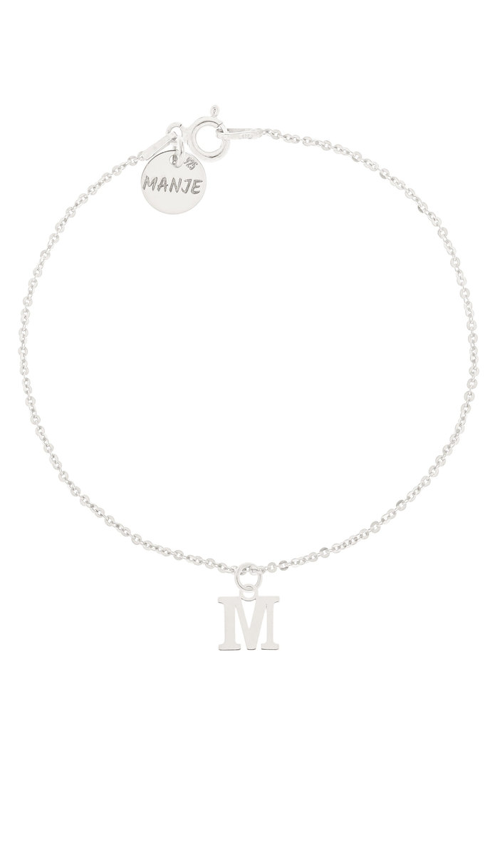 Srebrna bransoletka z literką E