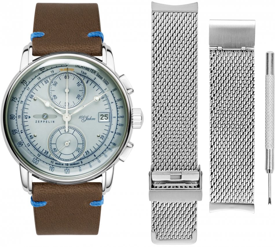 Zestaw męski ZEPPELIN 8670M-4_SET niebieski klasyczny dodatkowy pasek