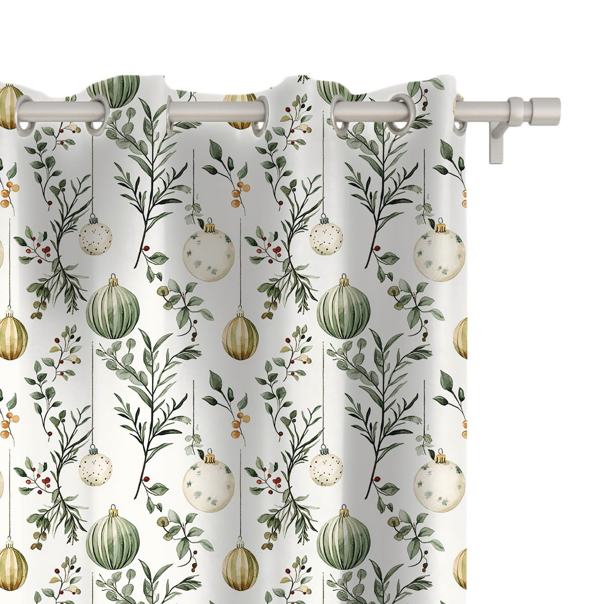 Zasłona WINTER wzór BN82 | Pastelowe bombki 150 x 150 cm tkanina zaciemniająca