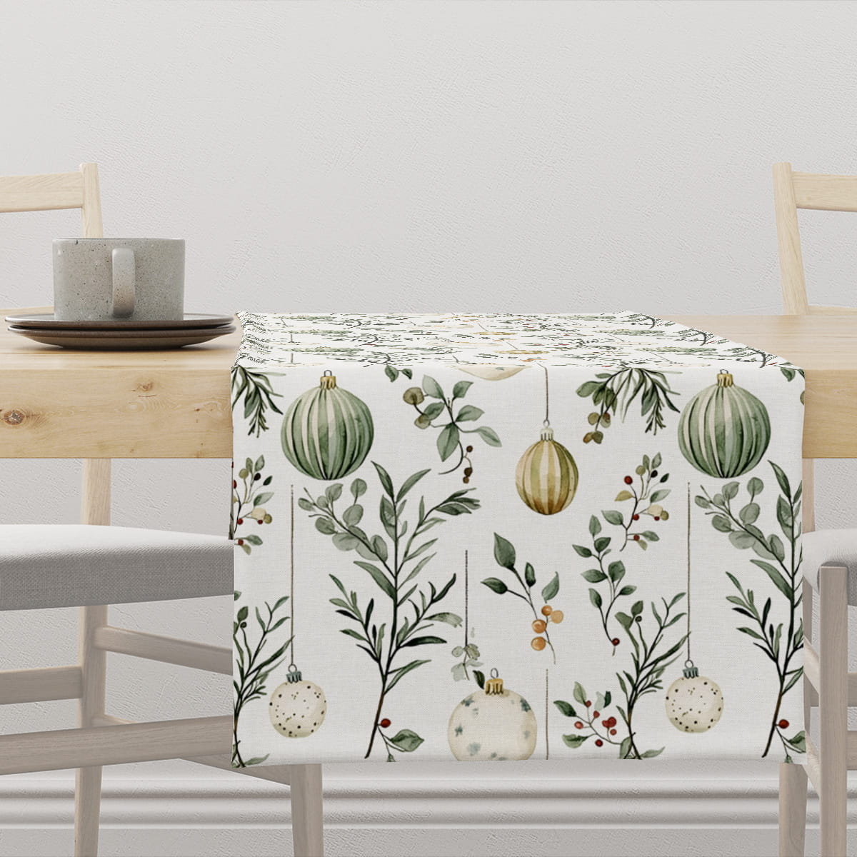 Bieżnik WINTER wzór BN82 | Pastelowe bombki 40 x 220 cm