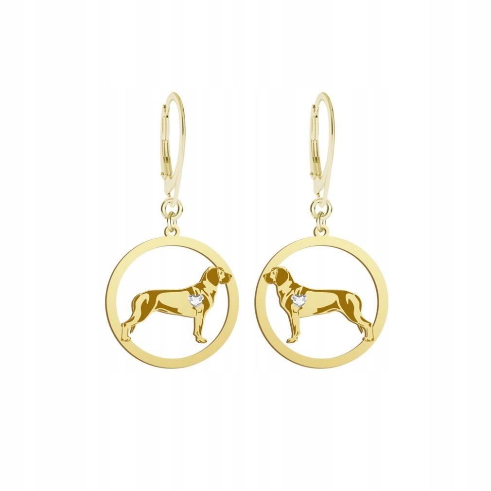 Kolczyki Złote z psem Posokowiec Hanowerski 925 Kobieta Biżuteria GRAWER