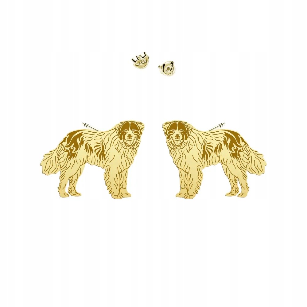 Kolczyki Złote Bośniacko-Chorwacki Pies Pasterski 925 Prezent DEDYKACJA