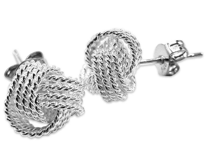 Kolczyki błyszczące eleganckie precelki na sztyft