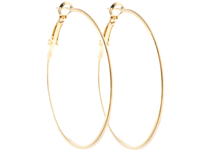 Kolczyki klasyczne gładkie kółka 5cm elegancki kobiecy wzór