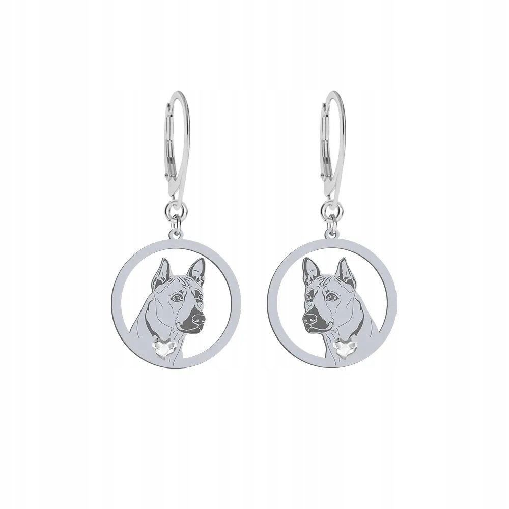 Kolczyki Srebrne z psem rasy Thai Ridgeback 925 Biżuteria Kobieta GRAWER