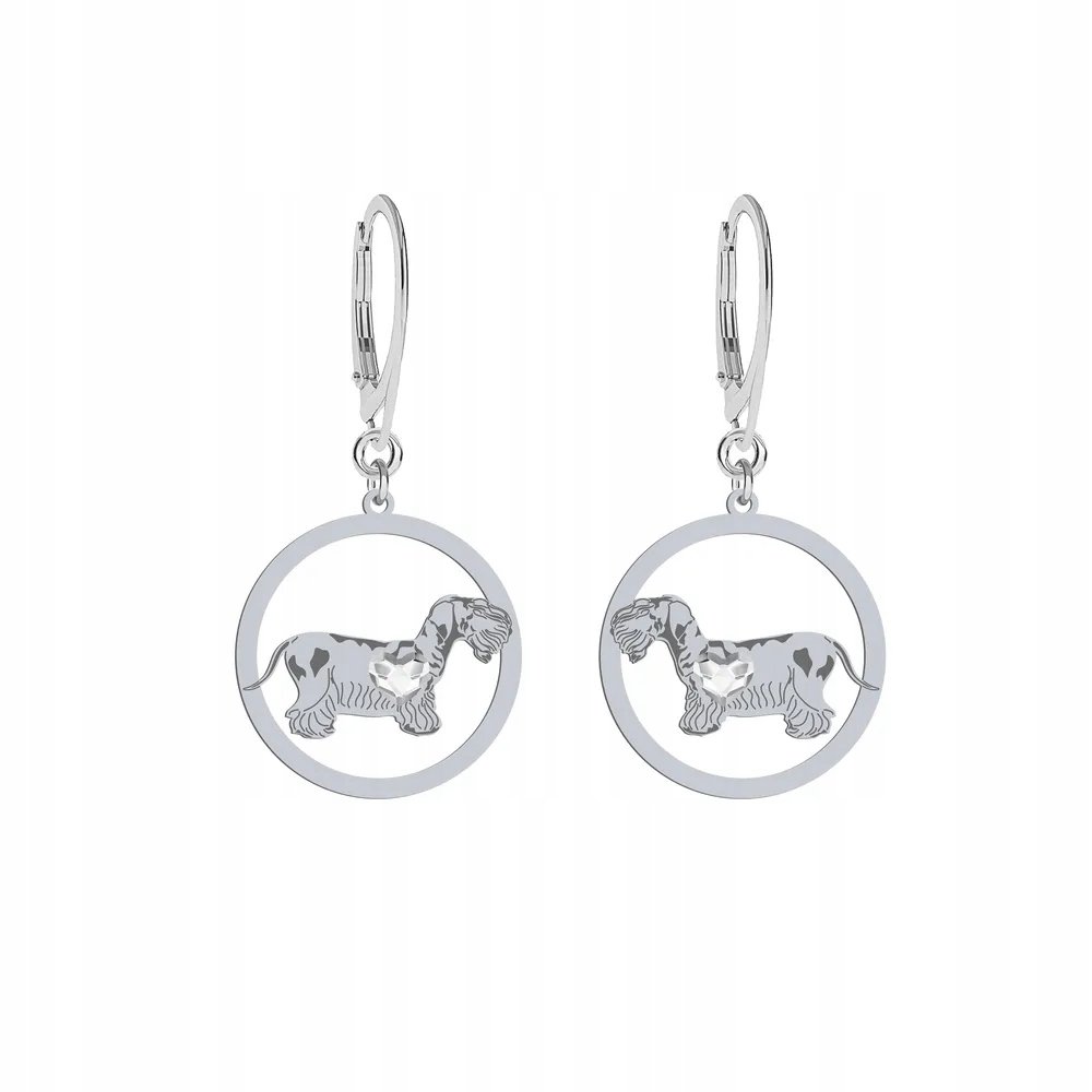 Kolczyki Srebrne z psem Terier Czeski 925 Bigiel Biżuteria Kobieta GRAWER