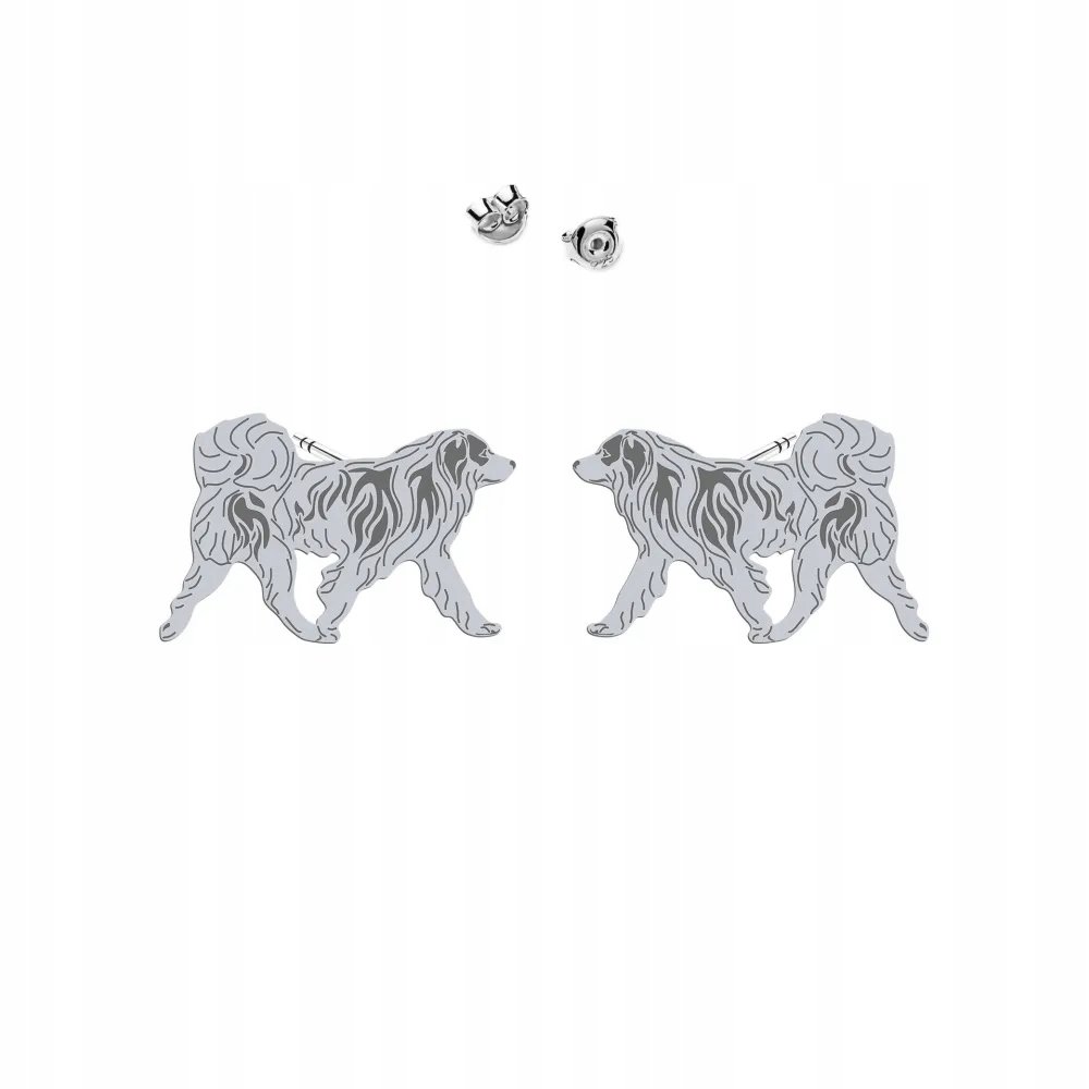 Kolczyki Srebrne Bośniacko-Chorwacki Pies Pasterski 925 Kobieta DEDYKACJA