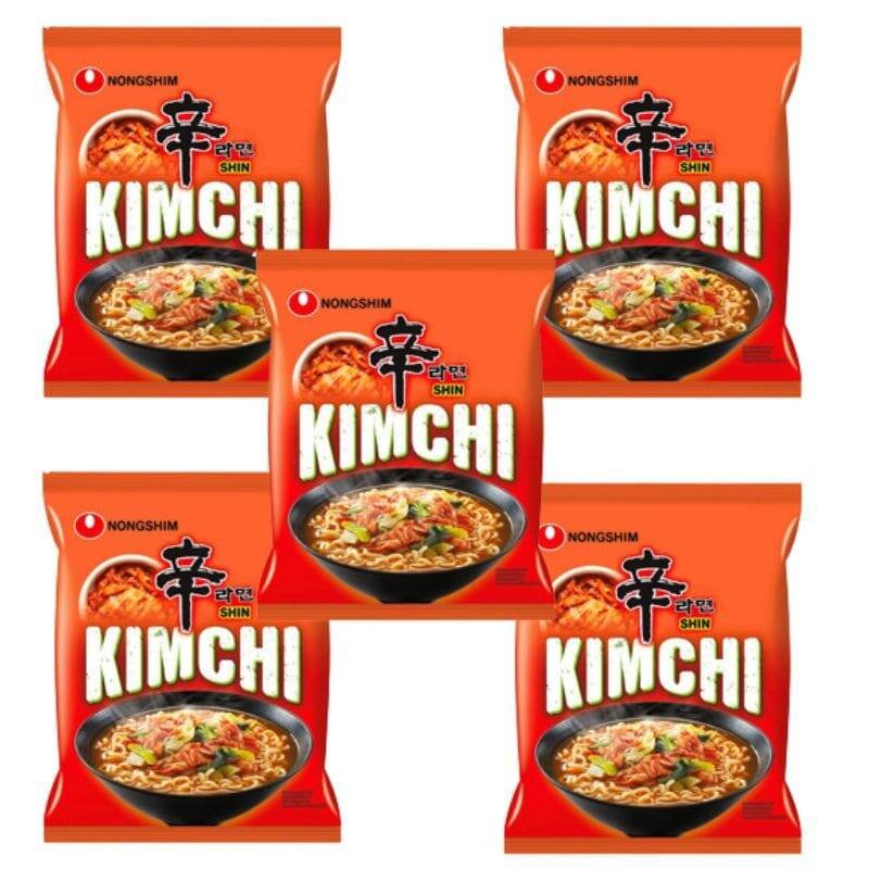 Zestaw zupek instant Ramyun o smaku Kimchi (5x120g koreańska zupka błyskawiczna)