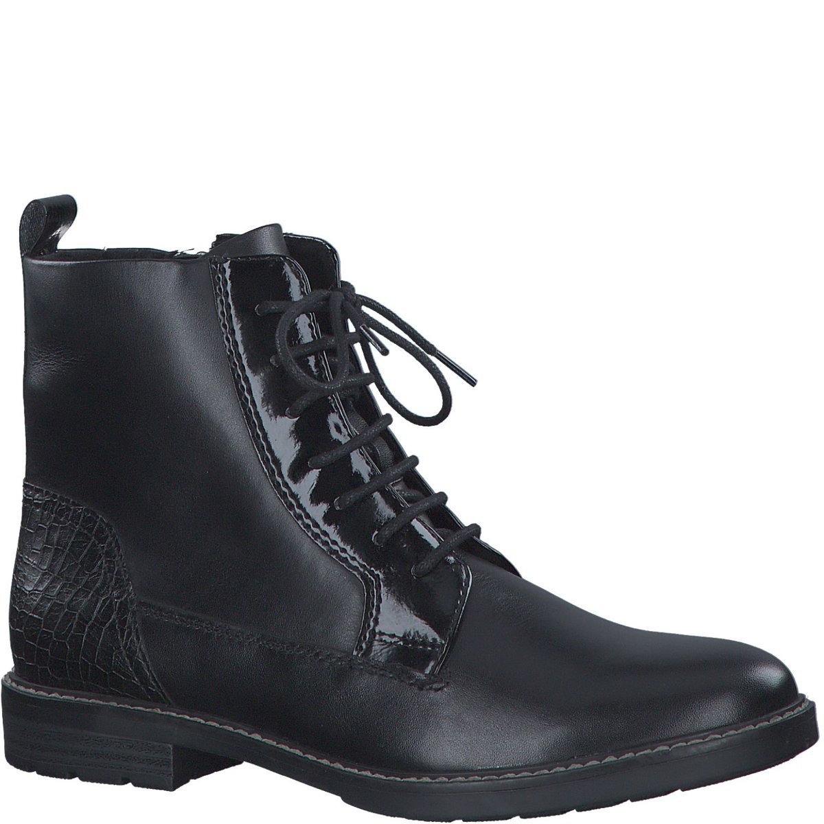 Botki damskie ocieplane jesienne skórzane czarne Marco Tozzi 25102-36