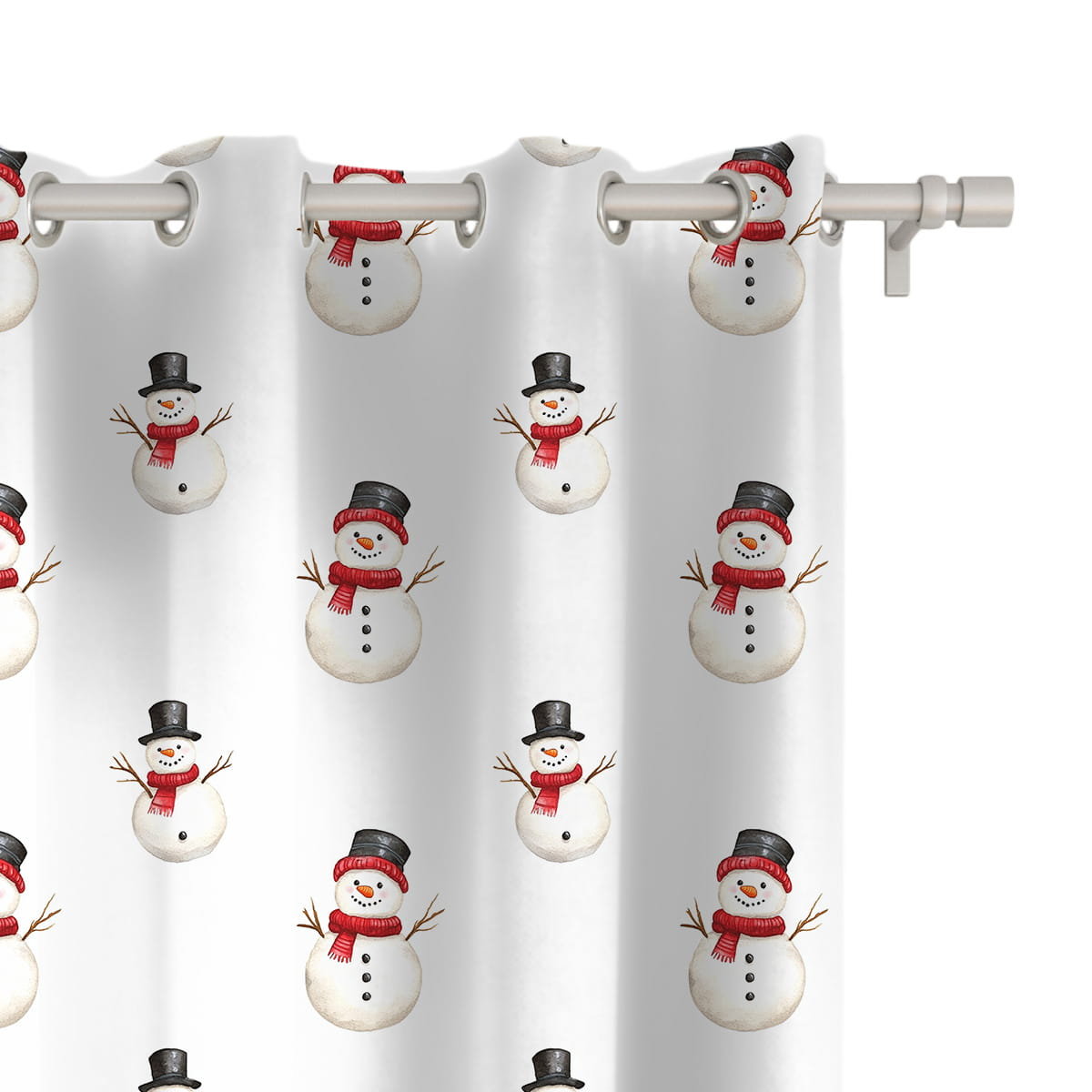 Zasłona WINTER wzór BN81 | Bałwanki 150 x 230 cm tkanina zaciemniająca