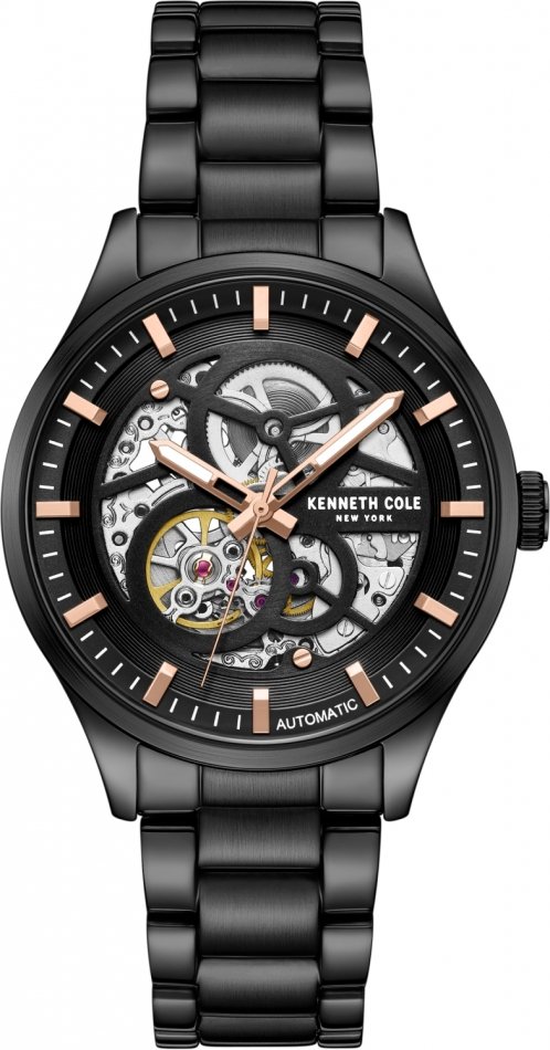 Zegarek męski KENNETH COLE KCWGY0046403 czarny klasyczny skeleton