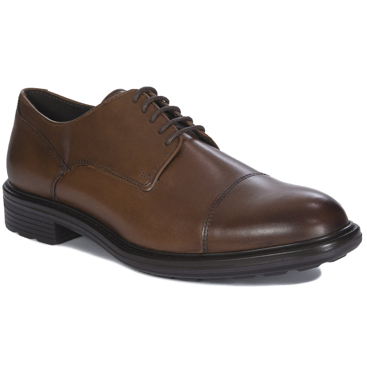 GEOX Półbuty męskie skórzane brązowe Cognac-45