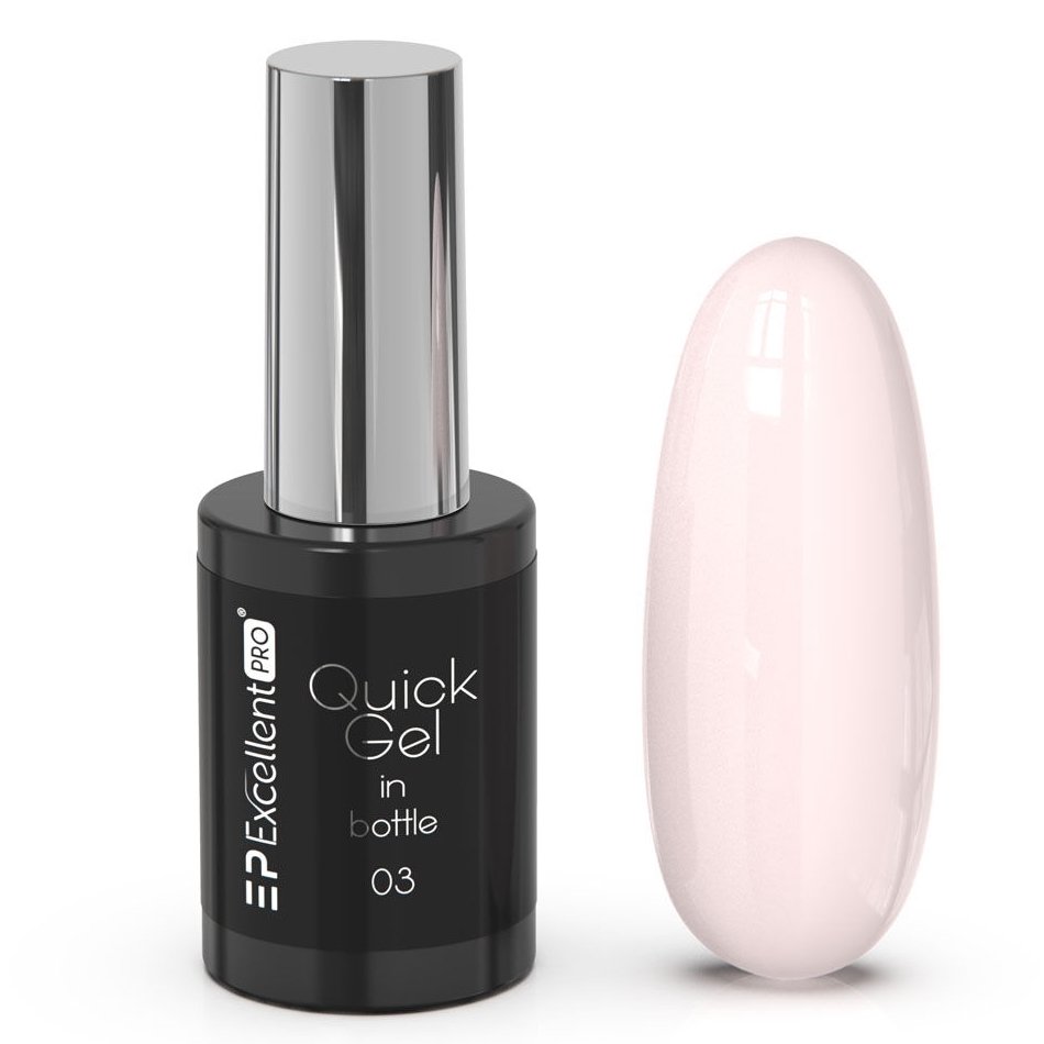 ŻEL W BUTELCE Excellent PRO Quick Gel in Bottle jasny MLECZNY RÓŻ nr 03 11g
