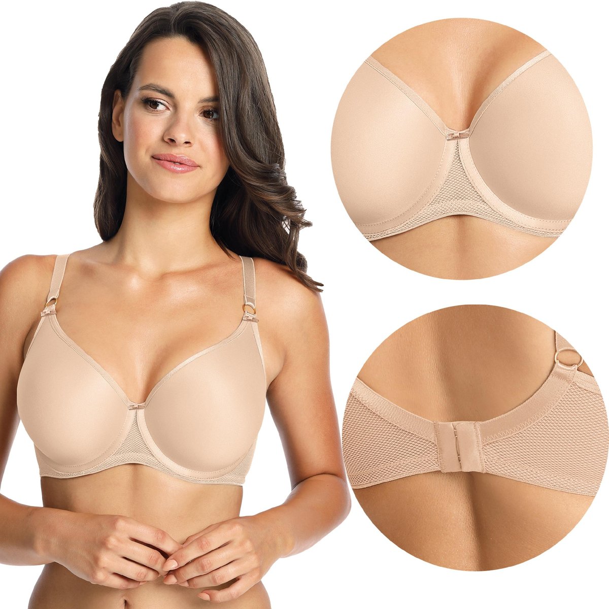 Gładki Bezszwowy Biustonosz Gaia 1082 Gaja Beż 75F