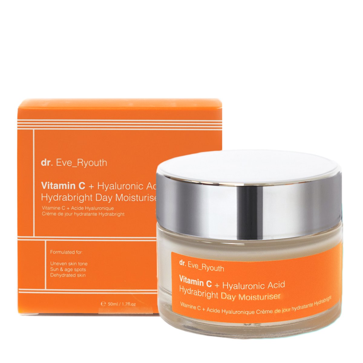 ErthSkin London, Moisturiser z witaminą C i kwasem hialuronowym, 50ml