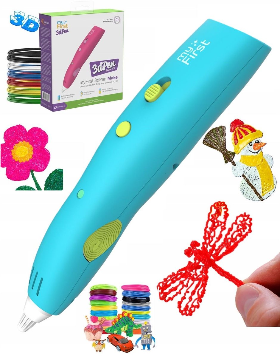 Długopis 3d 3 D Pen Długopis Dla Dzieci Zestaw + Wkłady /  Myfirst / Niebieski